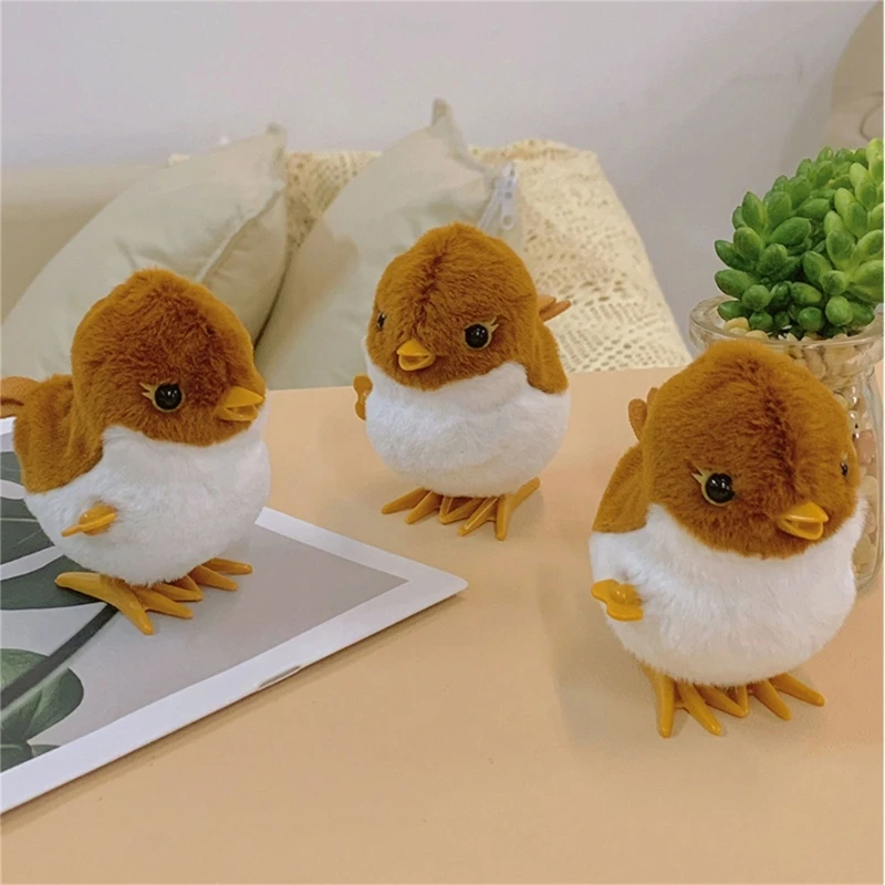 Juguete de cuerda divertido para niños, modelos de animales de pájaro de peluche para niños, recuerdo de fiesta, relleno de bolsa Goody, suministros de premio preescolar, 9,5 cm