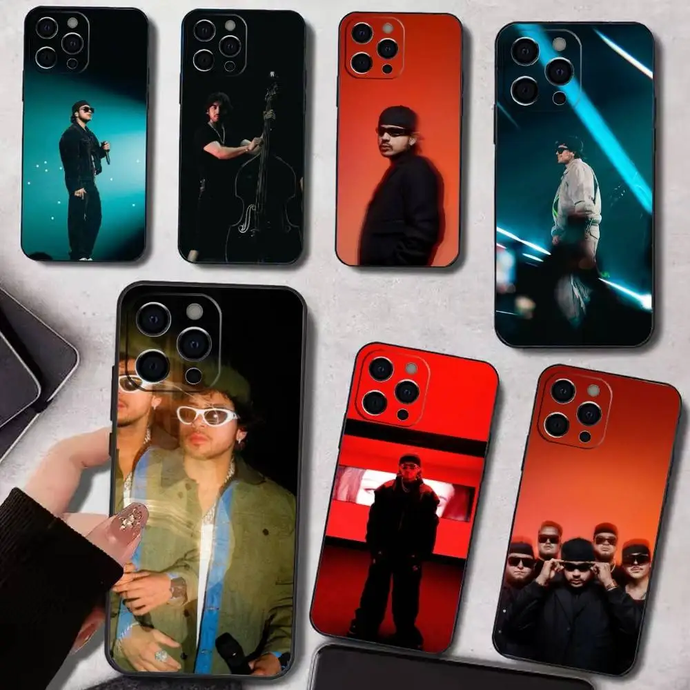 

Band Jop Fuerza Regida Phone Case For iPhone 17,16,15,14,13,12,11 Plus,Pro Max,XS,Soft Silicone Black Cover