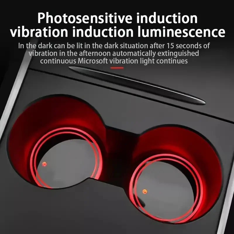 7 ألوان سيارة ضوء الاستشعار الوقايات حامل الكأس مصباح ليد الحصير زجاجة جو الملحقات الداخلية العالمي #3