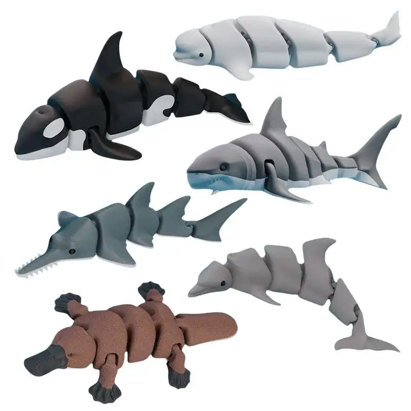 3D Printed Small Animal Joint Flexible Simulation Shark, Killer Whale Ornament Home Decoration Perfect Gift For Friends Family view 6