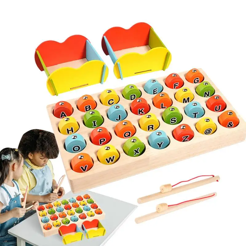 

Magnetic Wooden Fishing Game Toy Magnetic Fishing Toys Game Educational Counting Games Puzzle Magnetic Wooden Fine Motor Skill