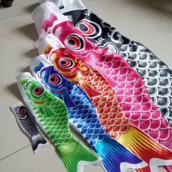 40/55/70/100cm Fish Flag Traditional Japanese Carp Windsock Hanging Pendant Decoration Fish Windsock Yard Carp Windsock Streamer