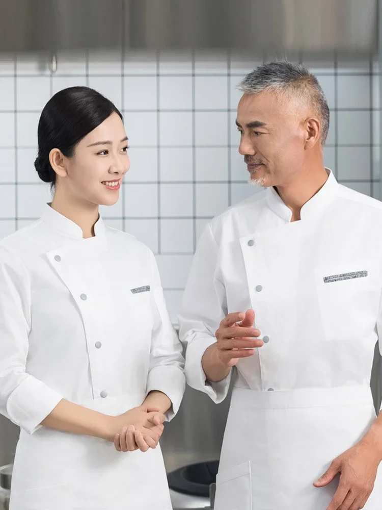 Chaqueta de cocinero para restaurante, uniforme de Chef de Hotel, camisa de cocina para Catering, ropa de camarero de panadería, monos de trabajo para cafetería