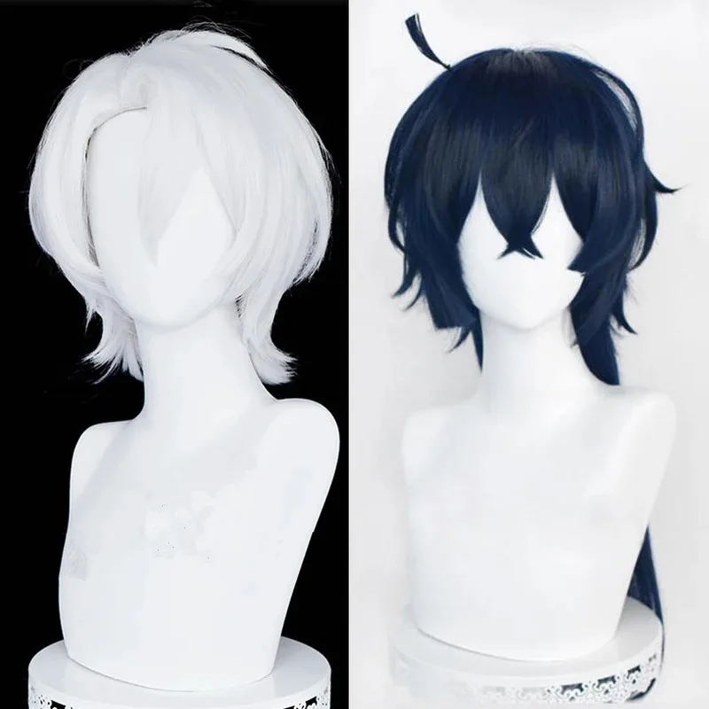 vivi 2025 The Case Study of Vanitas Blue Black Noe Archiviste Silver White Cosplay Wig Heat Resistant Synthetic Hair Wigs + view 2