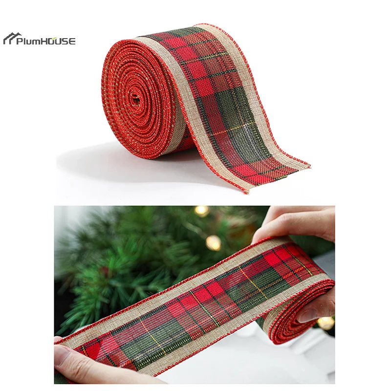 2m/Roll Christmas Printed DIY Ribbon Gift Wrapping Christmas Tree Decor Ribbon For DIY Wreath Bows Crafts 6.3cm image 3