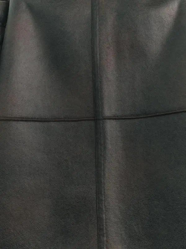 Autumn Winter New Sle Women's High-End Warmth Double-Sided Wear Faux Leather Fce Loose Outerwear 638248