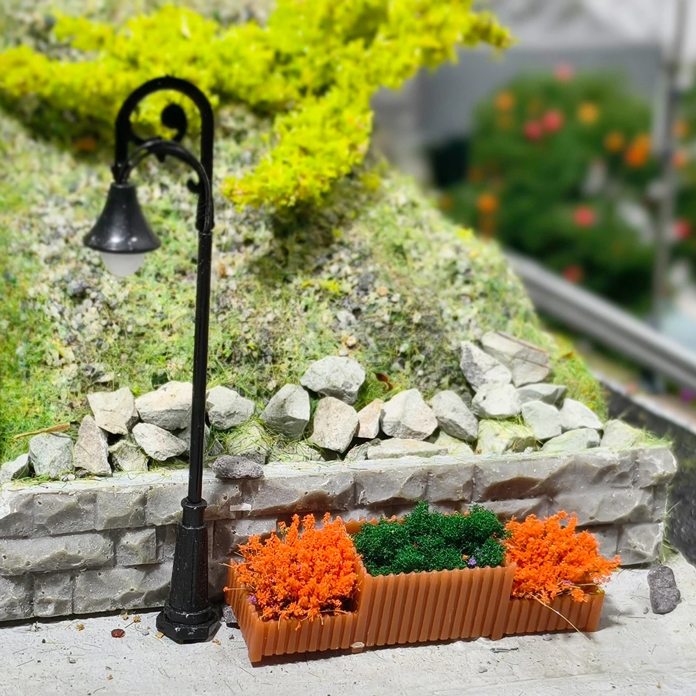 

Miniature Simulation Flower Bed Model Artificial Multi-color Plant Ornament DIY Sand Table Scene City Street Garden Decor 5PCS