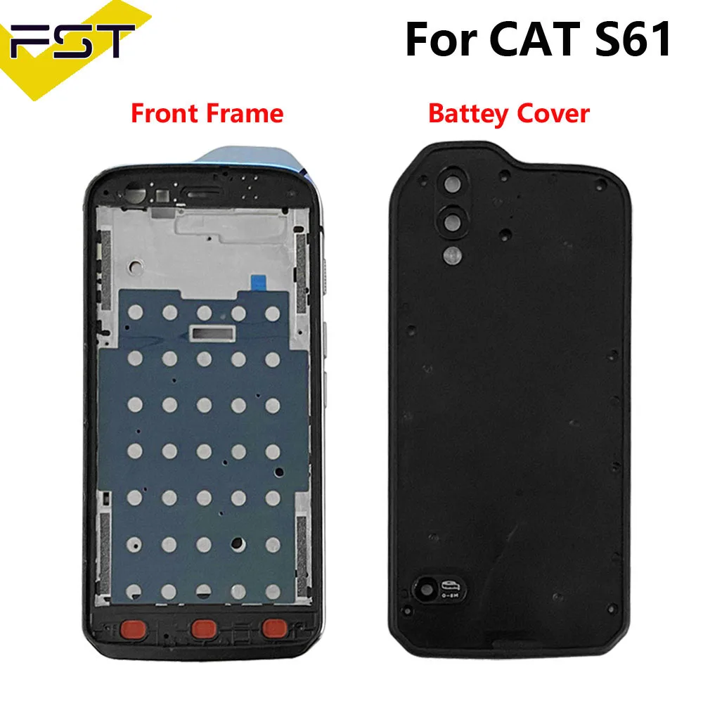 Carcaça Frontal para Celular Cat S61 (Sem LCD) - Peça de Reposição para Bateria e Tampa Traseira Cat S61