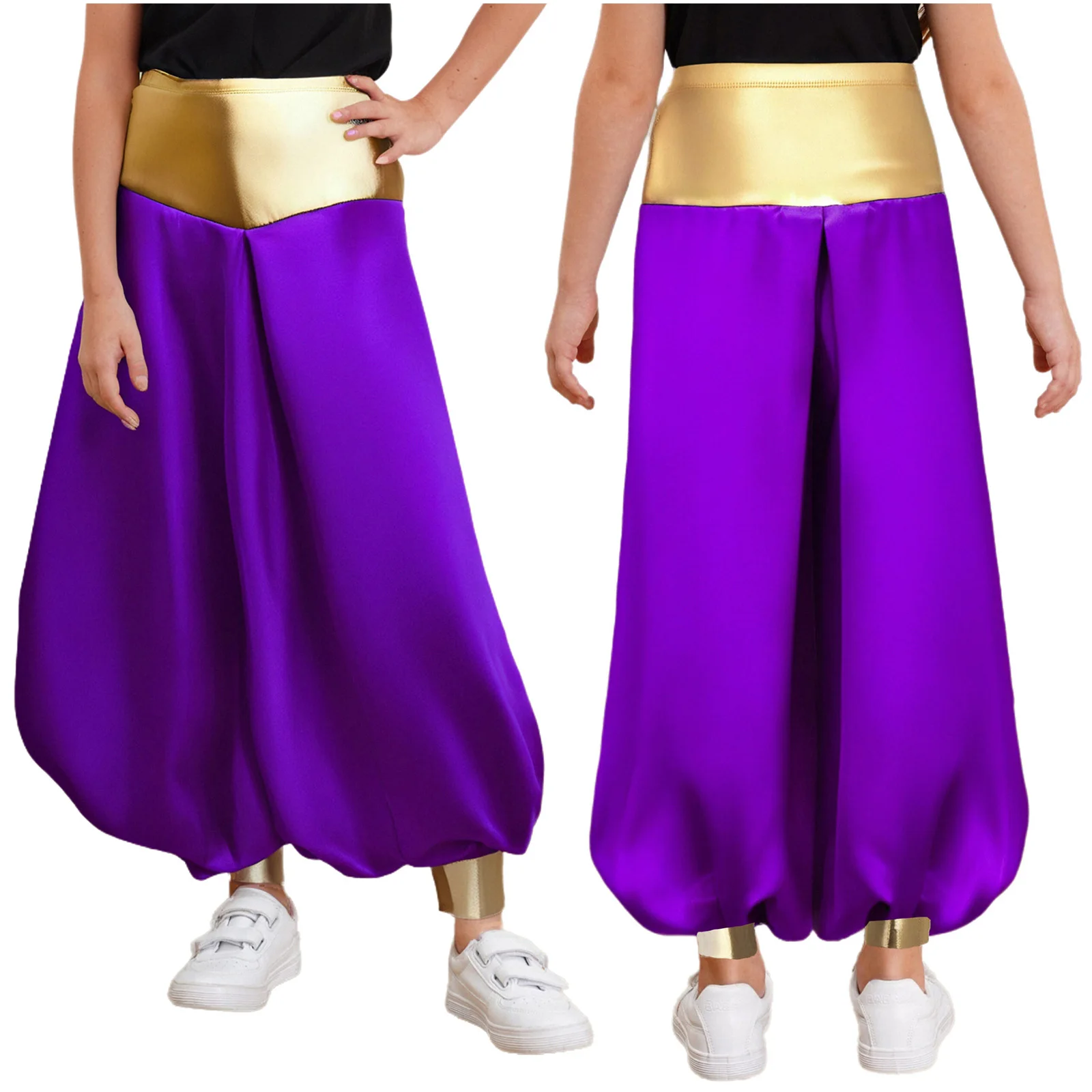 Children Boy Halloween Arabian Prince Cosplay Performance Costume Smooth Loose Arab Dance Harem Pants Lamp Elf Dress Up Bloomers