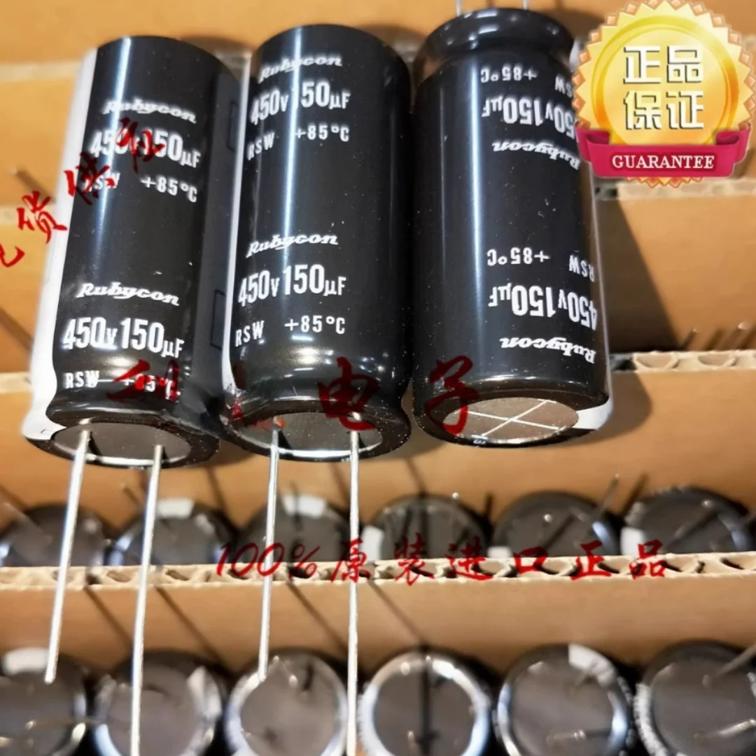 

150UF 450V Japanese Ruby RUBYCON capacitor 450V150UF 18 * 40 RSW 85 degrees 18*40 CXW 105 degrees