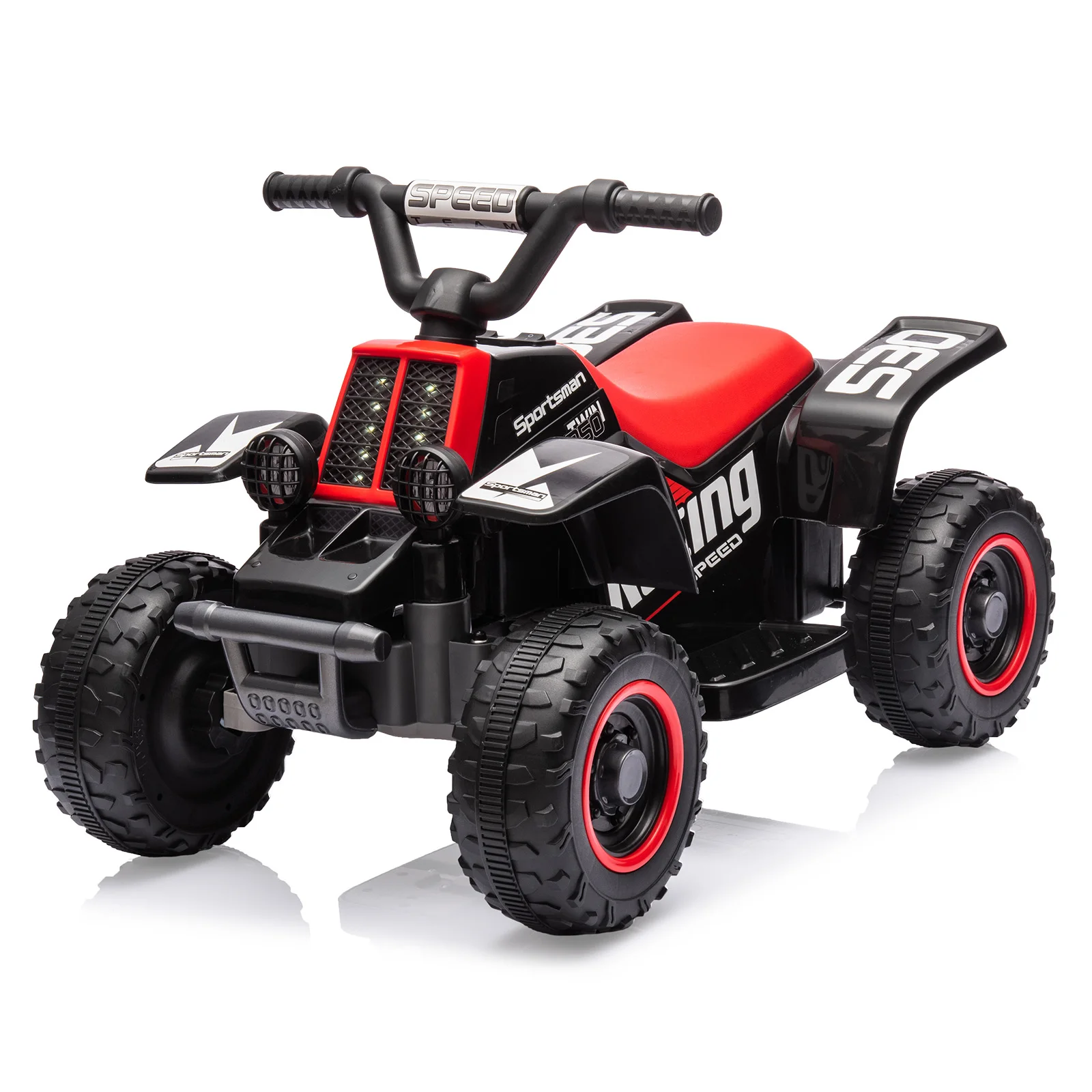 Giro elettrico su ATV per bambini a 4 ruote da 6 V, macchinina con luci a LED, connettività MP3, funzioni avanti e indietro, per oltre 3 anni