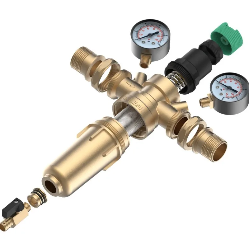 Commercial Pre Water Filter Full Copper High Flow Pressure Stabilizing Anti Scale For Whole House Water Purification System