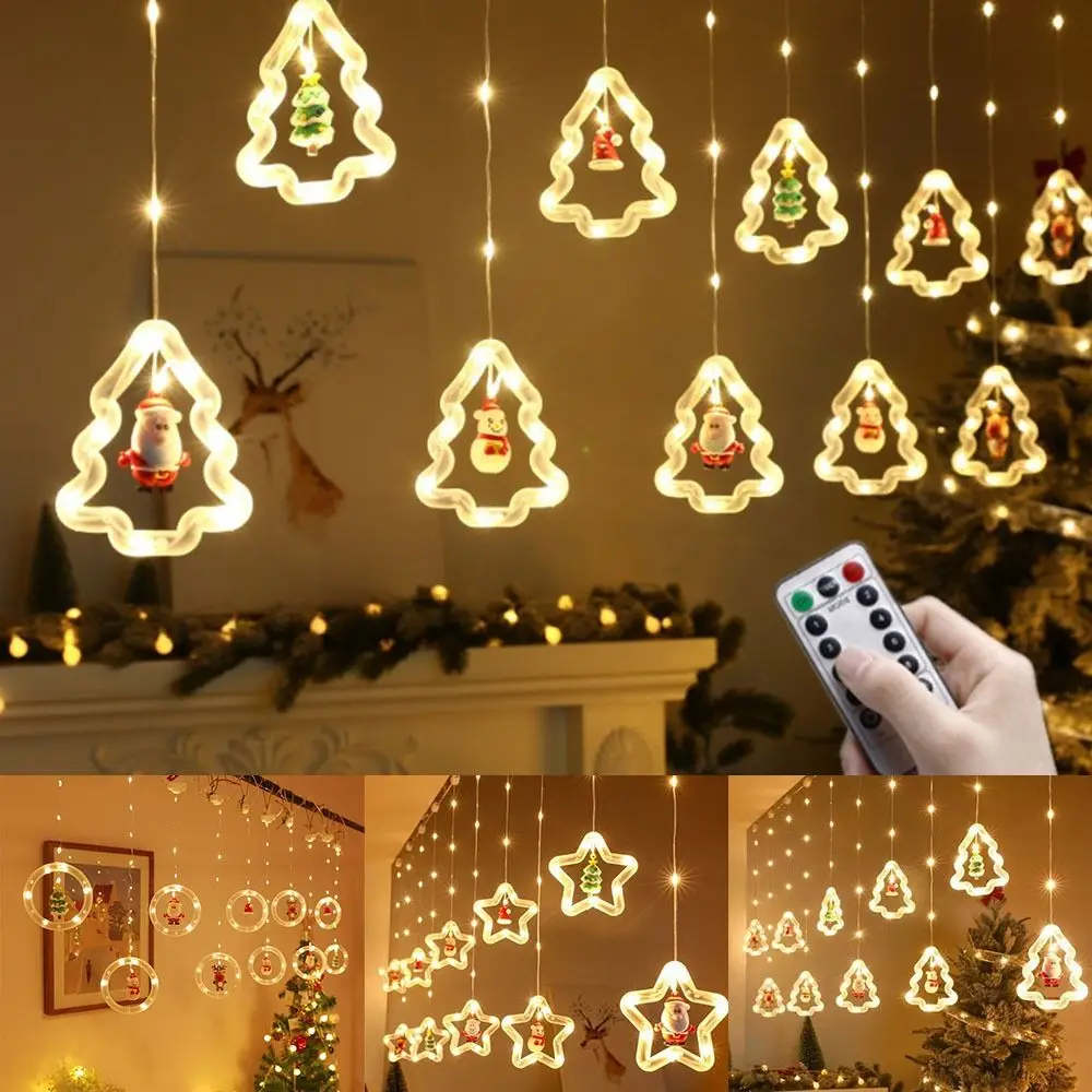 

USB Powered Christmas Star Light String Dimmable Cartoon Stars String Lights Safety Hangable Christmas Tree Lamp Wedding