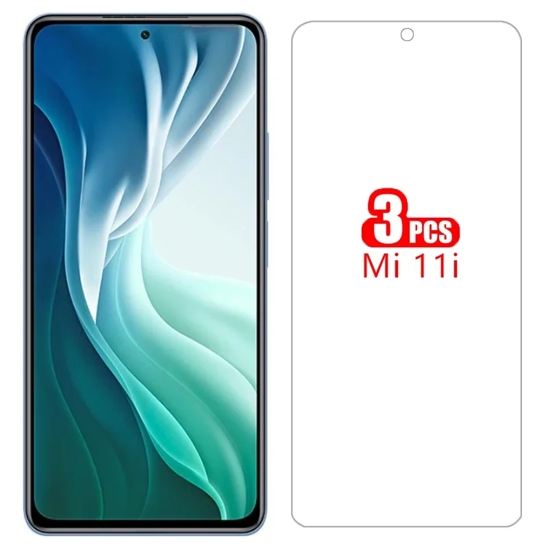 

For 3pcs Case for Xiaomi Mi 11i Cover Screen Protector Tempered Glass on Xiaomi11i Mi11i 11 I I11 Coque Ksiomi Xiomi