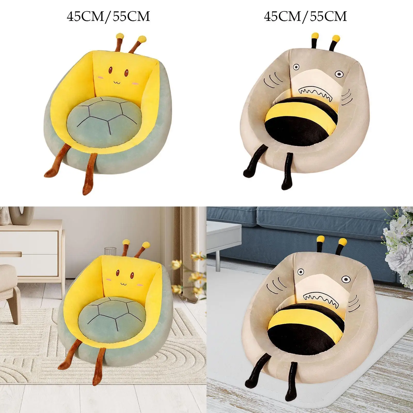 Cute Stuffed Animal Shaped Chair Cushion Lounge Chair Pad Half Surrounded with