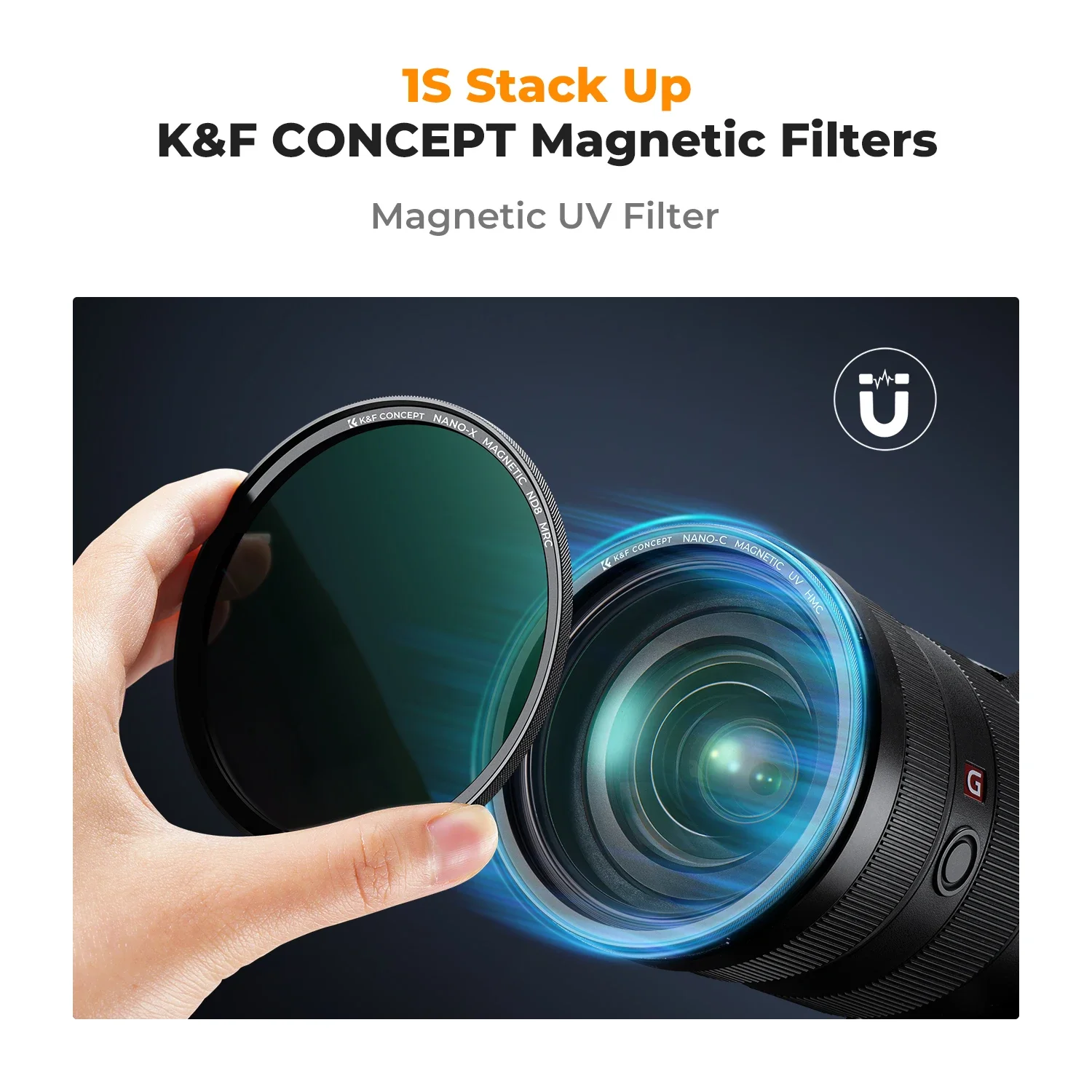 K&F Concept Nano-C Magnetic UV Filter 49mm 52mm 55mm 58mm 62mm 67mm 72mm 77mm 82mm 18-Layer Water And Dust Proof Coatings
