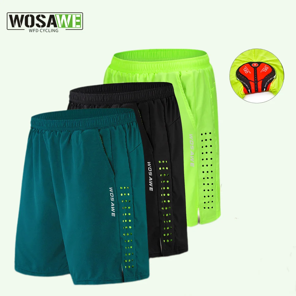 

WOSAWE Summer Men's Cycling Shorts Mountain Bike Downhill Shorts Loose Riding Road MTB Bicycle Short with Gel Padded Trousers