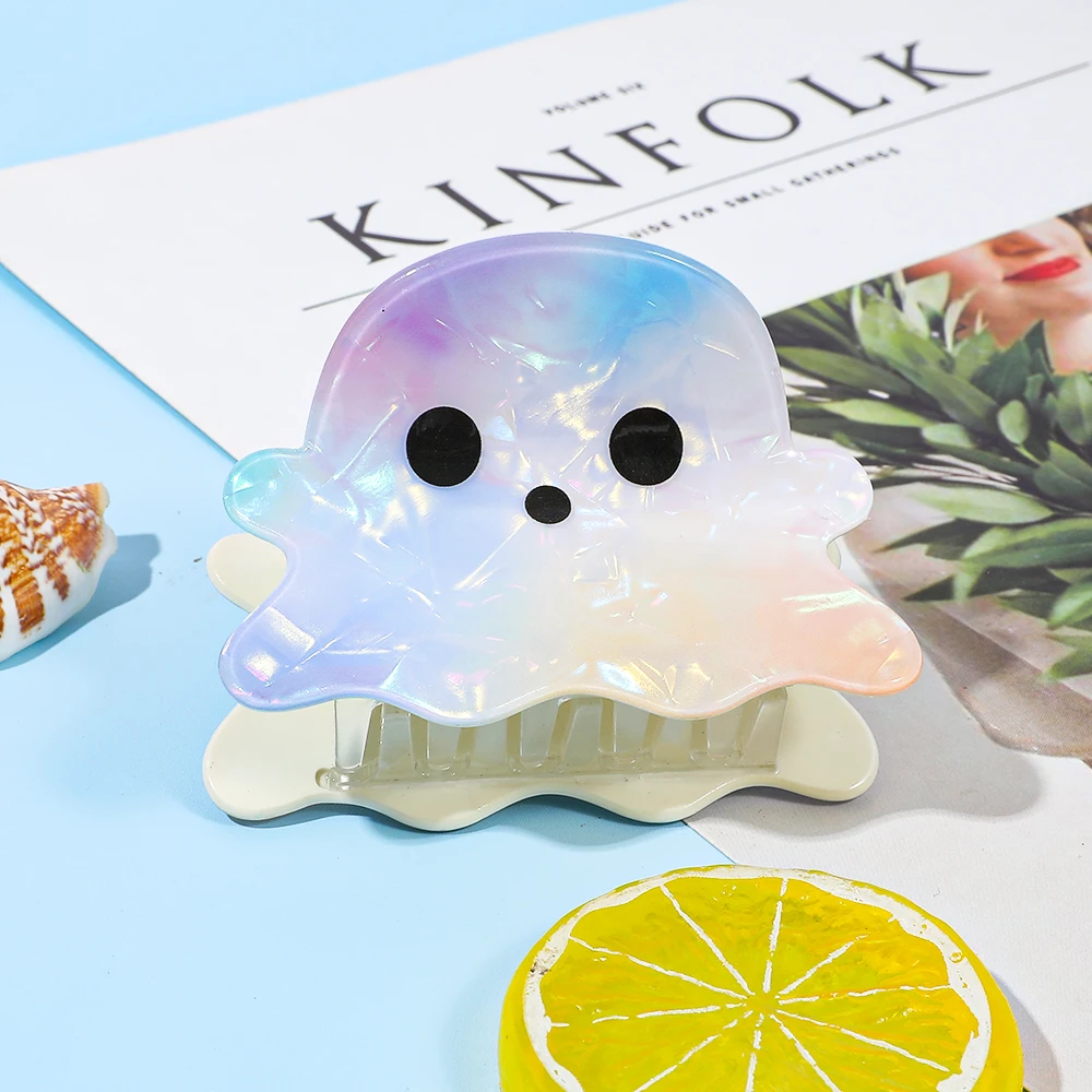 مشبك شعر على شكل شبح كرتوني، زينة شعر محببة لطيفة للاستخدام اليومي، دبابيس شعر لتثبيت الشعر