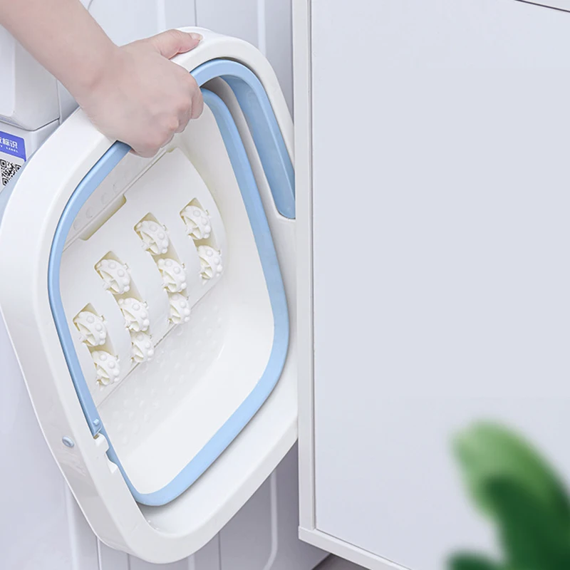 Collapsible Footbath Plain Foaming Massage Bucket Foldable Bucket Foot Bath Bucket Bathroom Foot Wash Basin Laundry Baskets