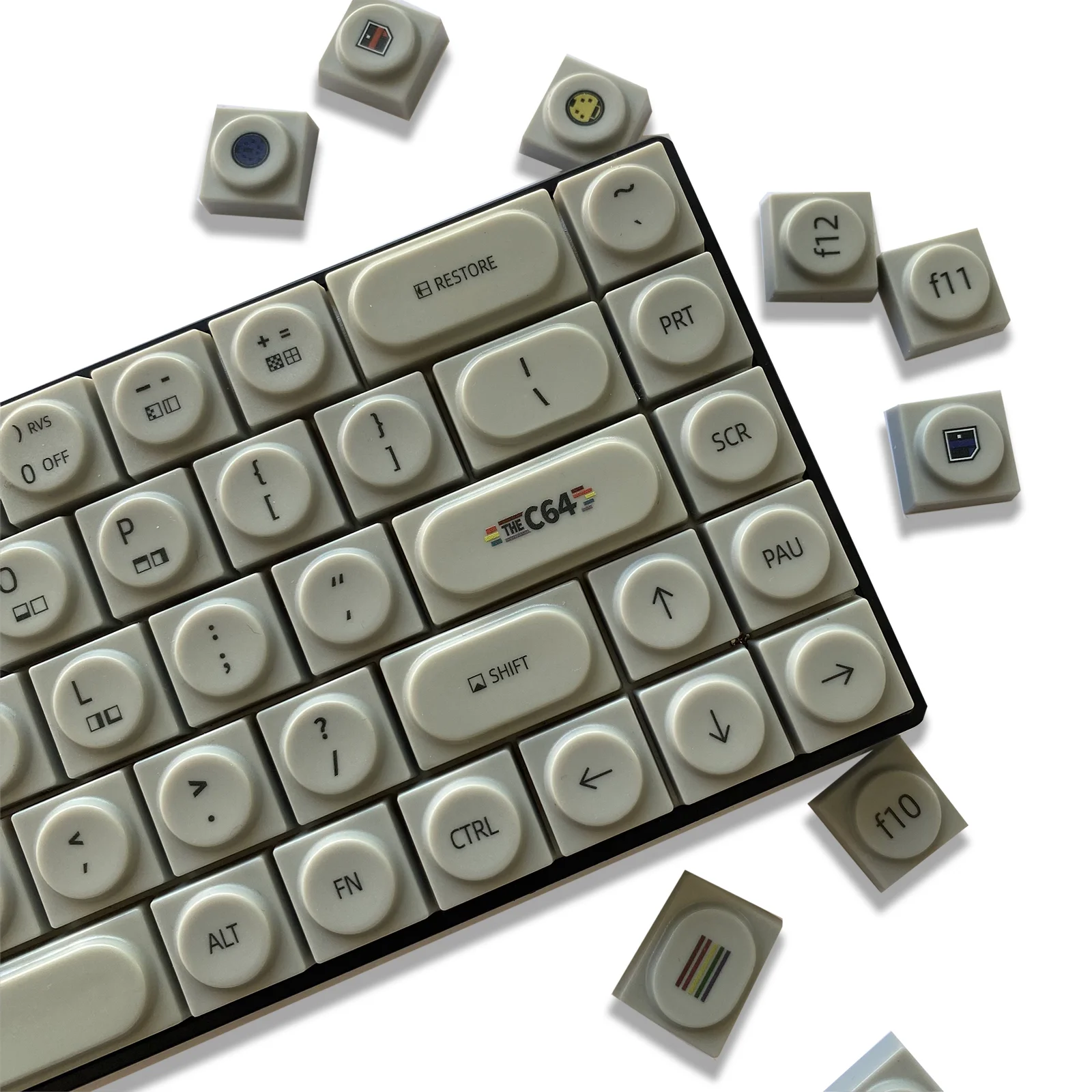 

Building Block Toy Keycap Retro C64 Custom 139 Keys PBT Mechanical Keyboard Wooting Key Cap Magnetic Shaft Vintage Keycaps Game