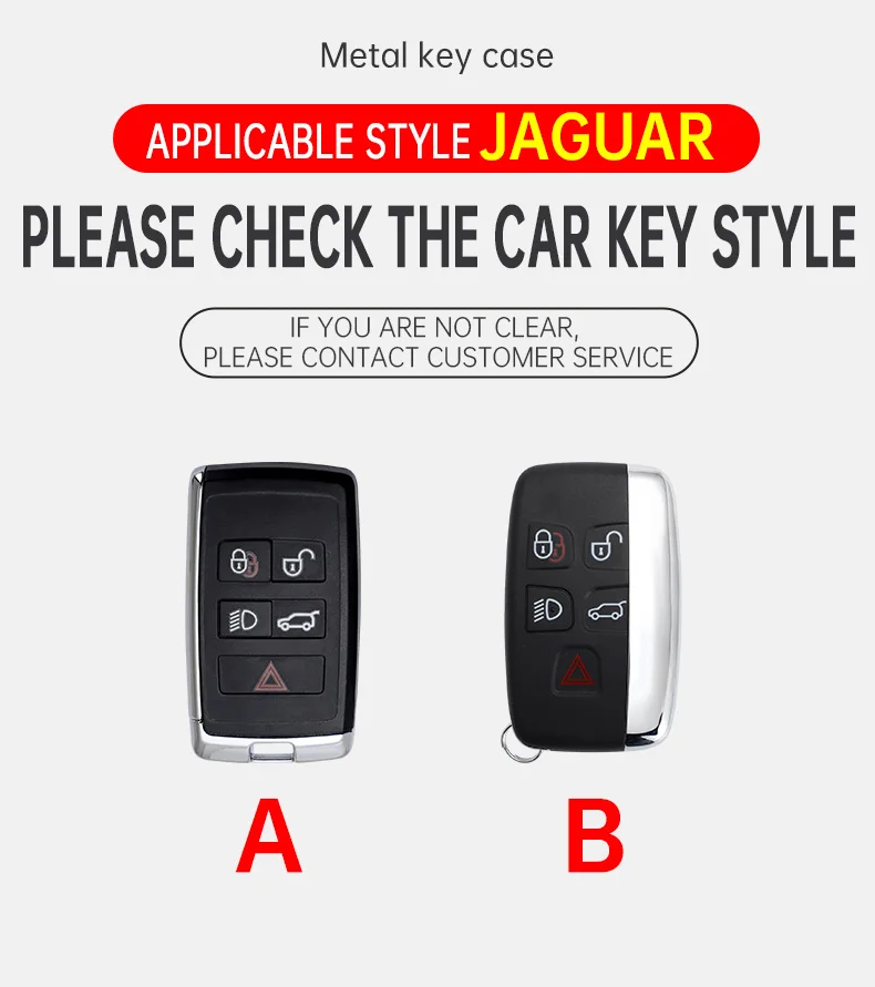Car Key Case Cover For Jaguar XF XJ XE S-Type F-Type X-Type F-Pace I-Pace E-Pace Android XFR XKR Zinc Alloy Leather Keychain - view 2