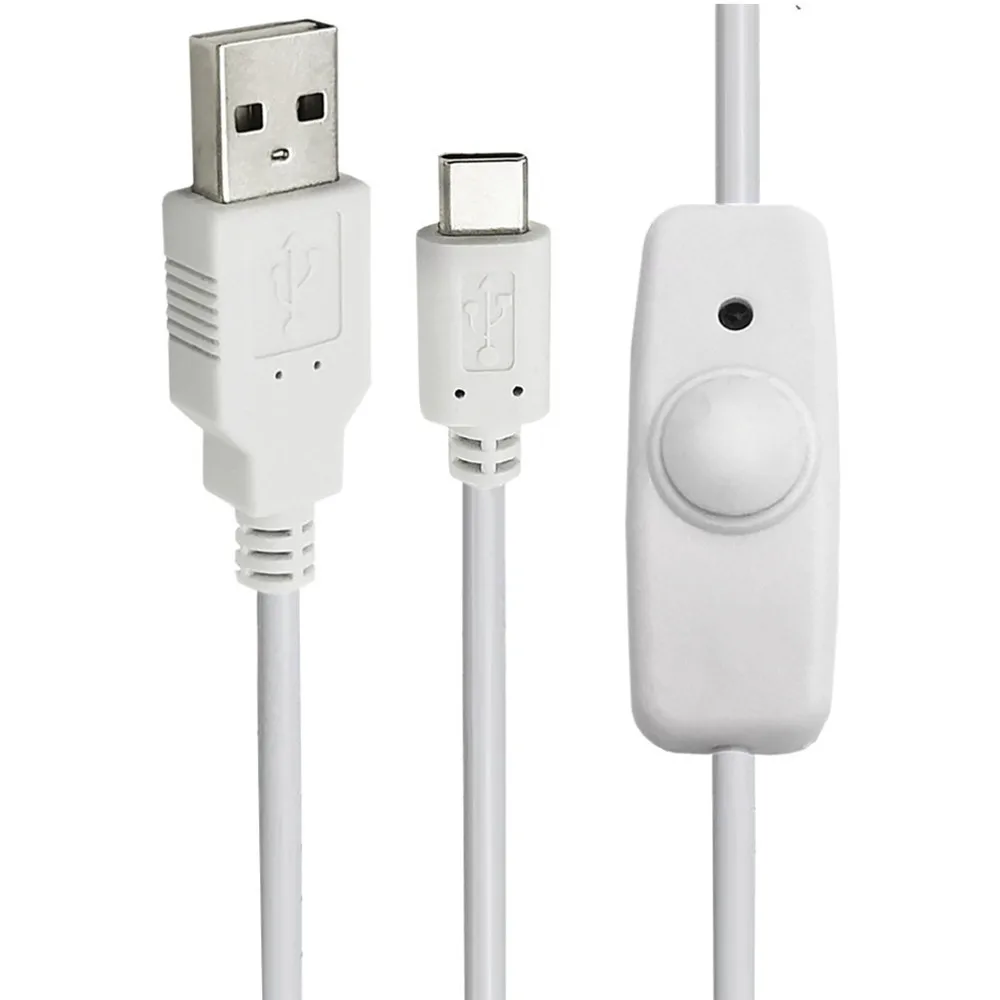 USB AM to Type-C male power extension cable 318 Rocker button switch LED light controller cable 2A