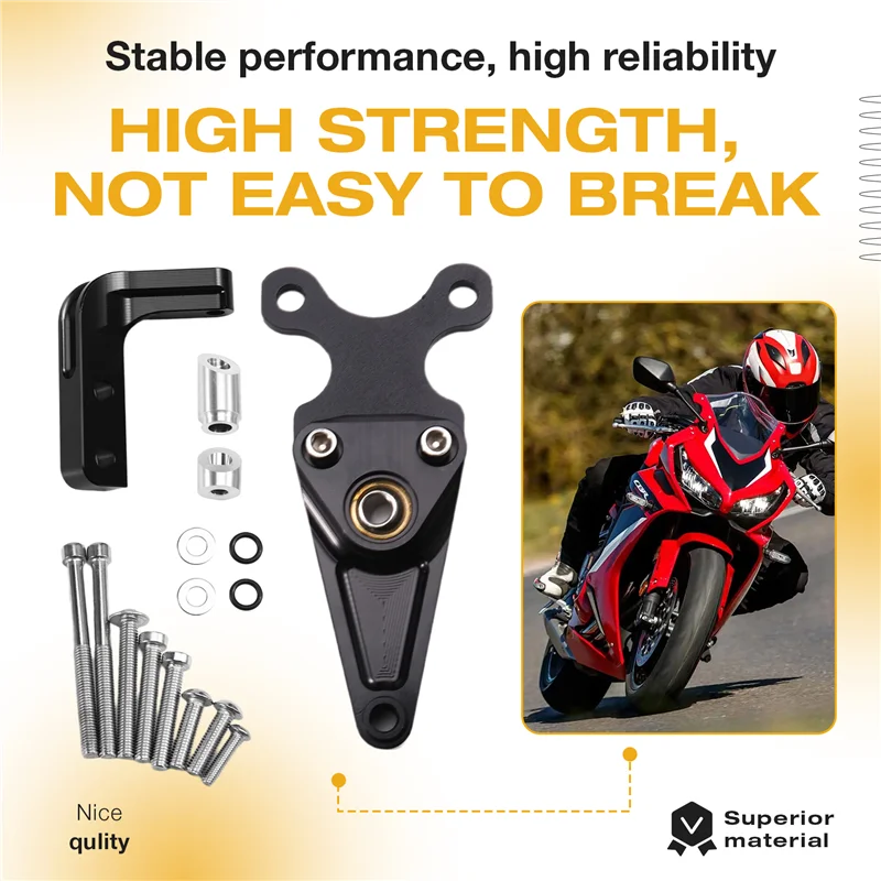혼다 CBR650R CBR 650R 2019-2024 오토바이 조향 안정기 브래킷 키트 용 ABQB-댐퍼 장착 브래킷 키트 검정색