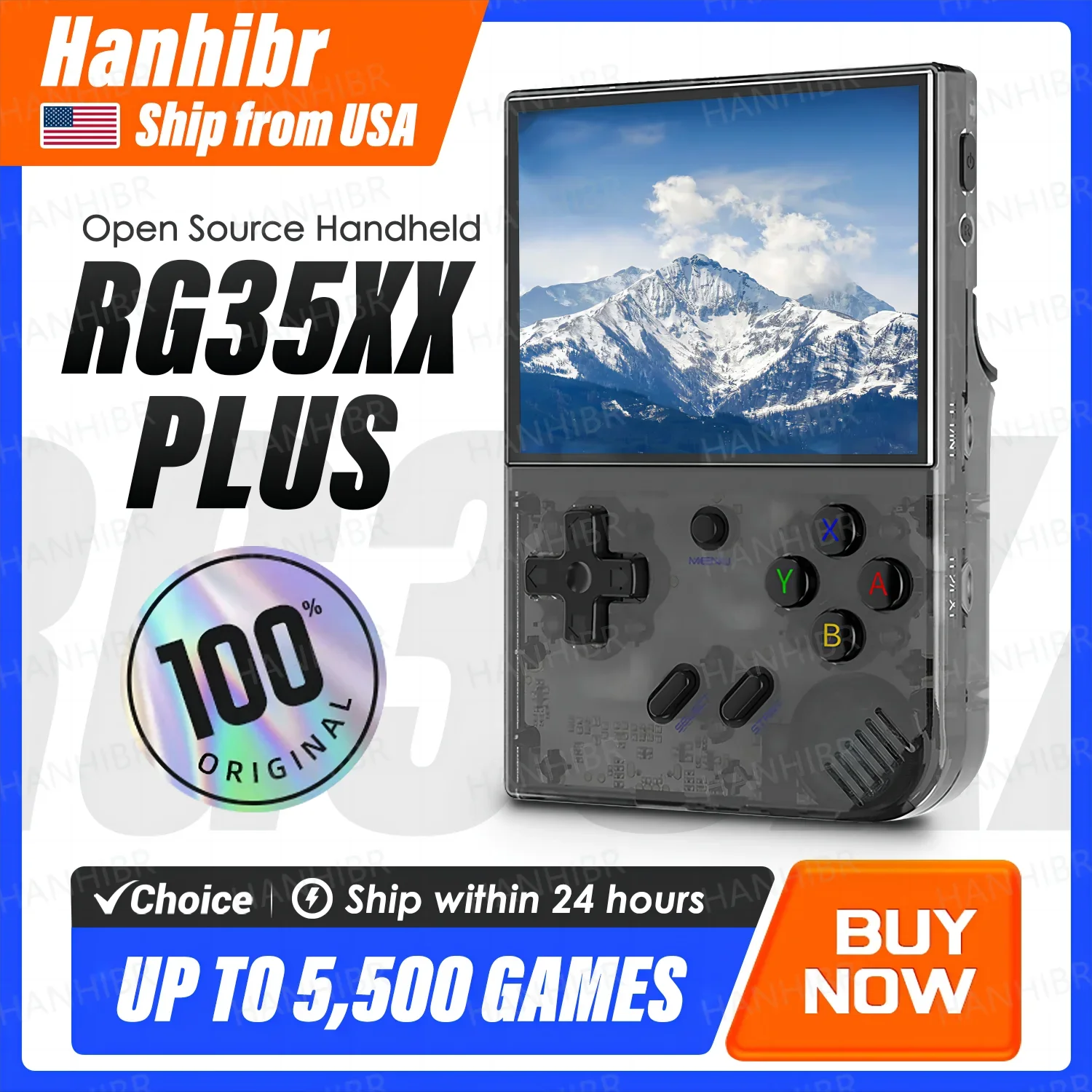 ANBERNIC RG35XX PLUS Handheld Game Console Linux System 3.5'' IPS Screen Streaming HDMI Output Retro Portable Video Player Gifts