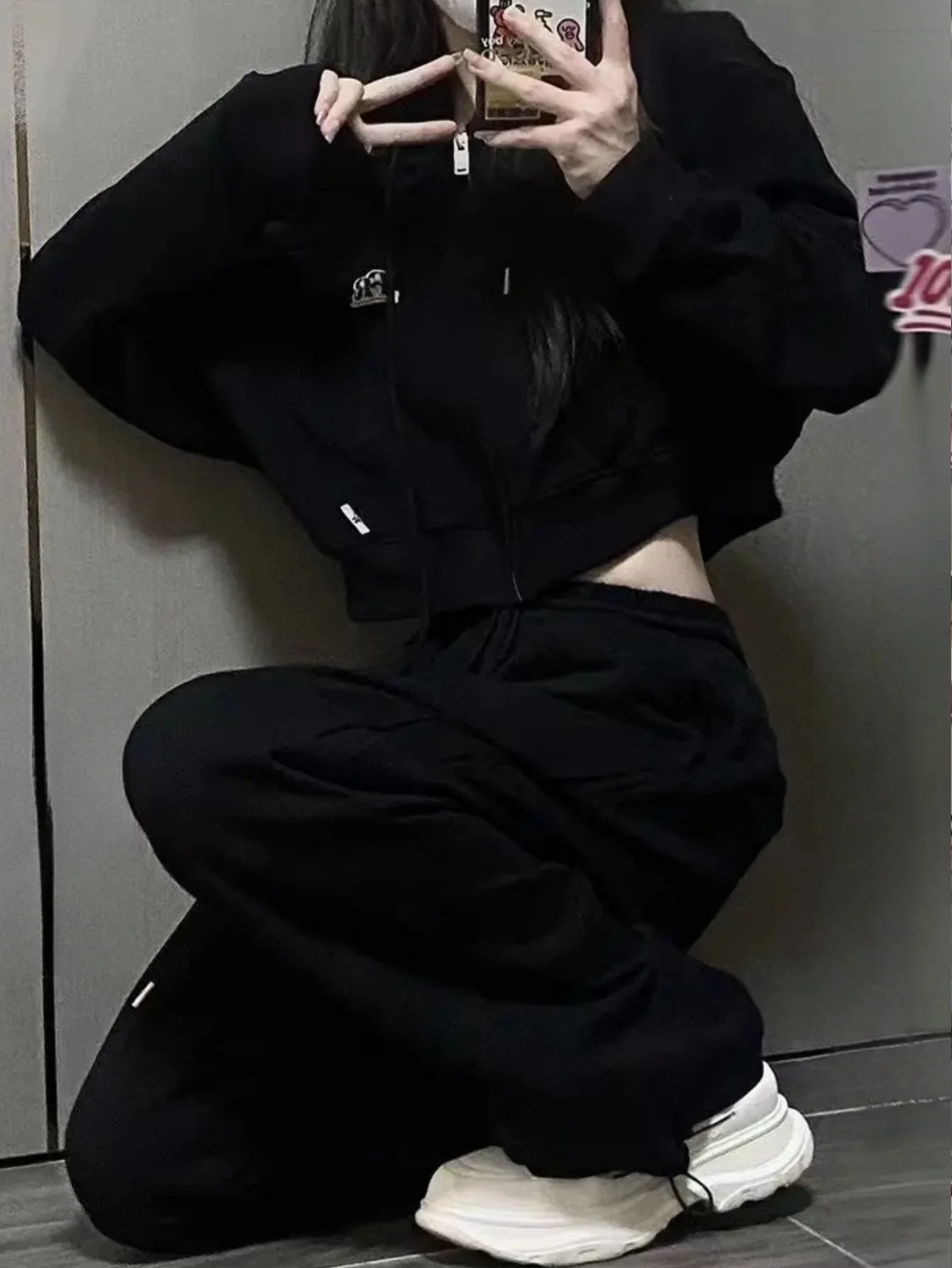 Women's Long Sleeve Zippered Hoodie Set - New Spring/Fall Korean Style Loose Fit Casual Two-Piece Outfit