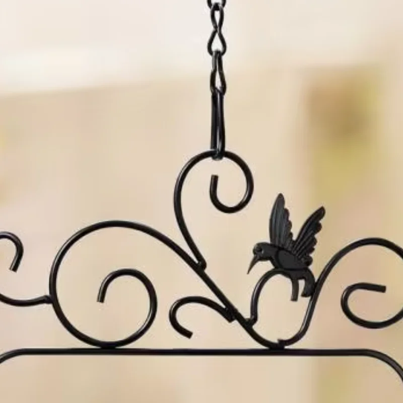 

Decorative Hummingbird Perch Wild Bird Perch with Wooden Dowel, Rust Resistant Metal Bird Swing for Garden Trunk Patio