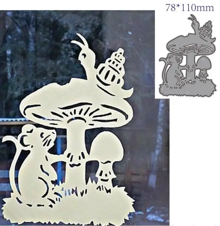 

Squirrel Mushroom metal cutting dies cut die mold Scrapbook paper craft knife mould blade punch stencils dies 1PCS