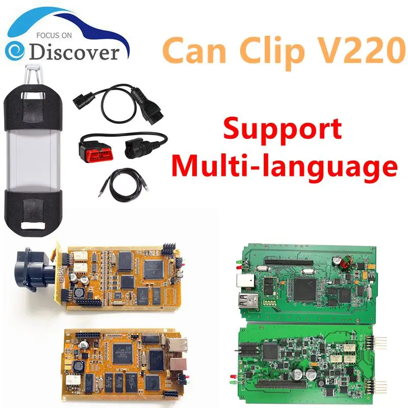 V220 CAN Clip For Renault Gold PCB Can Clip CYPERSS AN2131QC Car Diagnostic Interface Dialogys Reprog