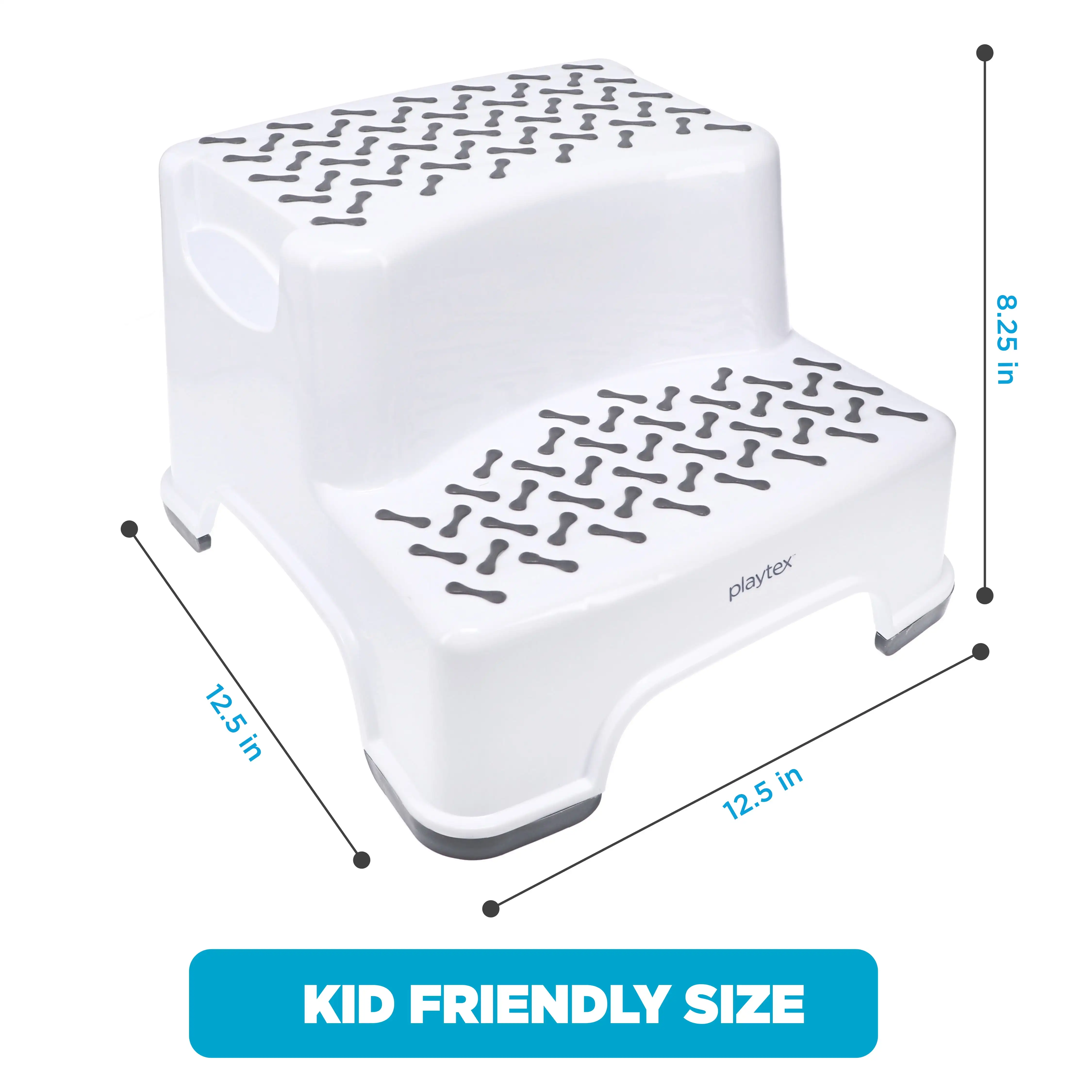 White 2 Tier Step Stool Kids Bathroom and Bedroom Plastic Step Stool Made of Thick Durable Plastic Hold Up To 150 Pounds