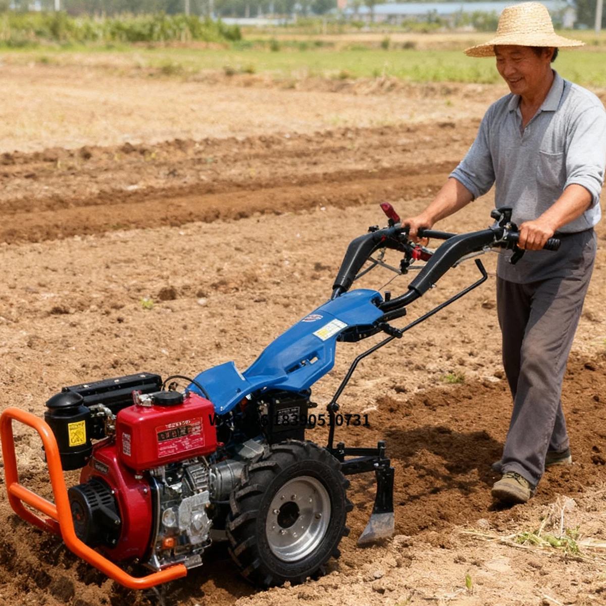 

ZAFH Mini Rotary Tiller Powered Engine Cultivator High Productivity Low Noise Automatic Hand Held Garden Farming