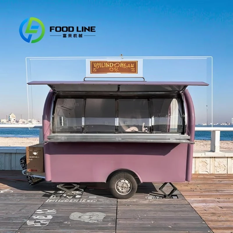 

Fully Equipped 2025 New Popular Snack Mobile Kitchen Outdoor Street Fast Food Cart Trailer Customized