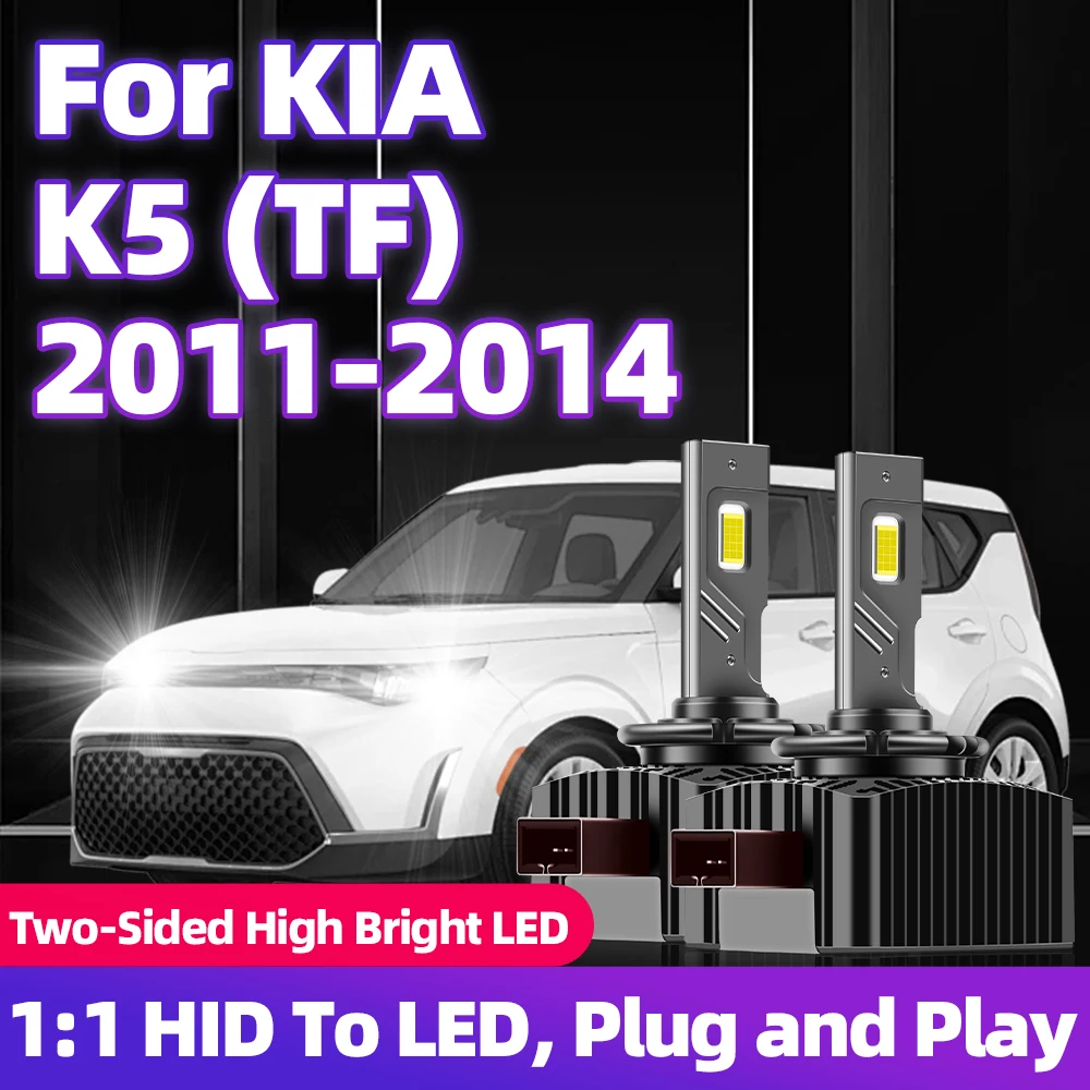 For KIA K5 (TF) 2011 2012 2013 2014 LED Headlamp 1:1 HID D1S Replacement Lights Super Bright Auto Car Headlight Bulbs 30000LM
