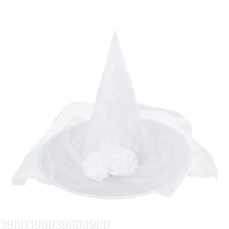 39bd effrayant Halloween Rose Flower Witch Hat Funny Cosplay Party Withwear avec voile