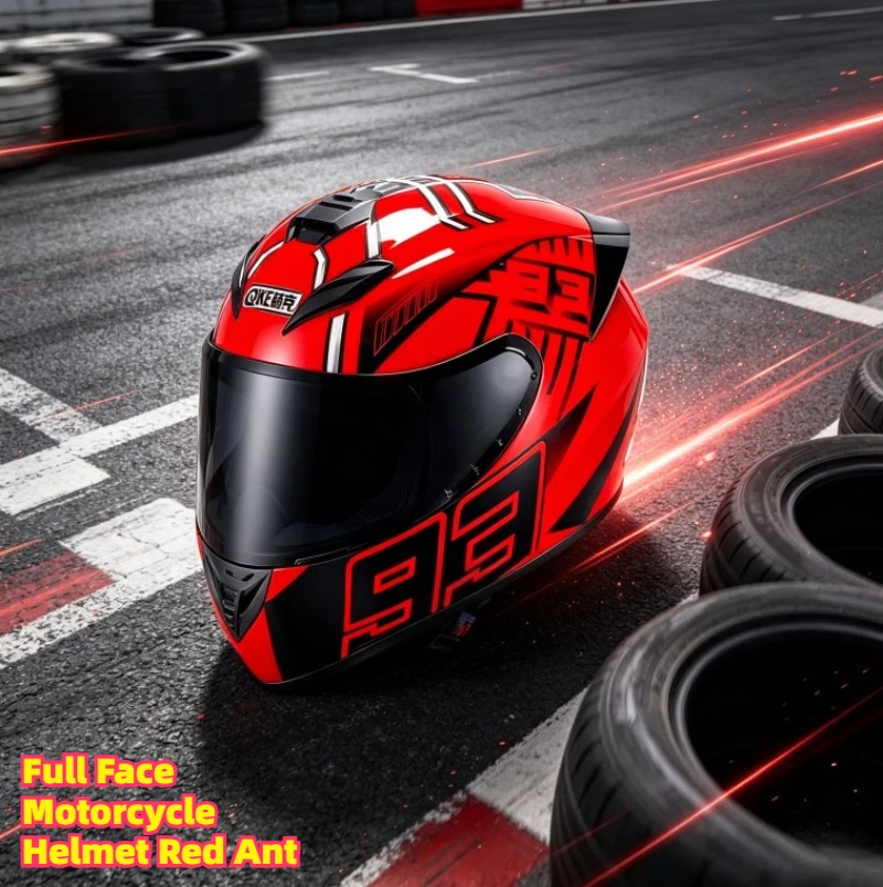 QIKE Full Face Motorcycle Helmet Built-in Bluetooth Headset Breathable Helmet Fashion Aerodynamic Motorbike Safety Gear