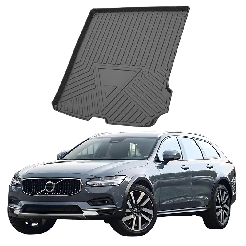 Upgrade TPE Car Rear Trunk Mats Storage Pads Cargo Tray Dustproof Waterproof Protecion Cushion For Volvo V90 2017-2024