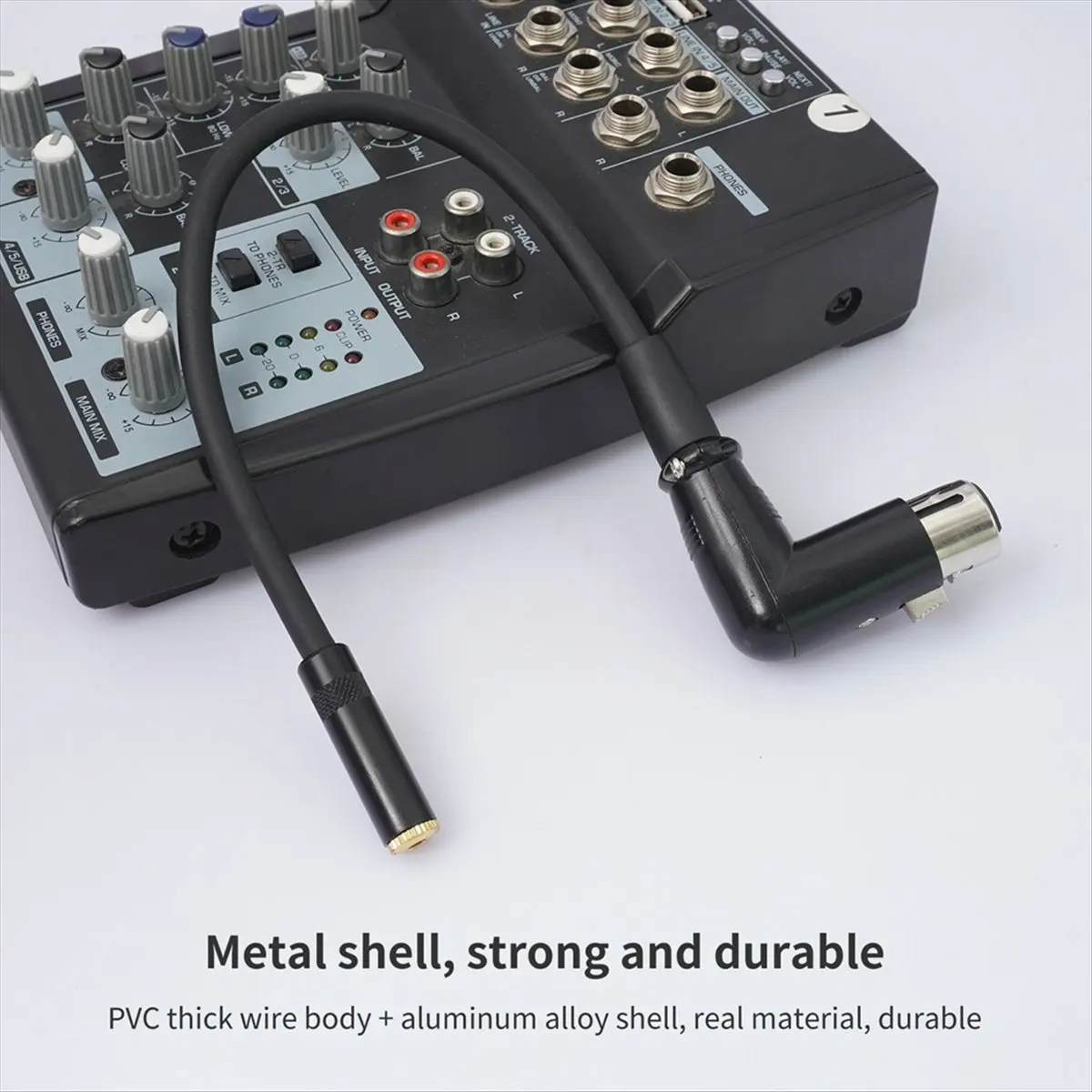 【ELEVATE LIFE】1/8 to Right Angle XLR Cable,Balanced 3.5mm Female Stereo Mini Jack to XLR Audio Converter Adapter Cable B