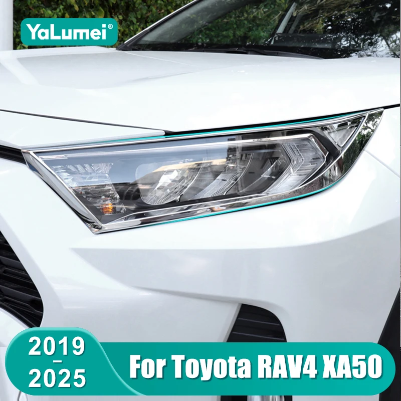 Auto-Frontscheinwerferabdeckung für Toyota RAV4 XA50 2019 2020 2021 2022 2023 2024 2025 Hybrid Scheinwerfer-Augenbrauenrahmen Zubehör