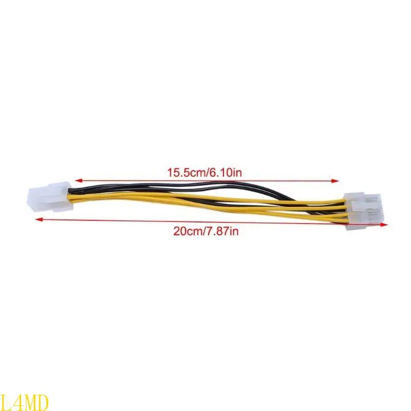 L4MD 20cm 4 Pin Female To 8 Pin Male Power Cable Adapter CPU Power Connector