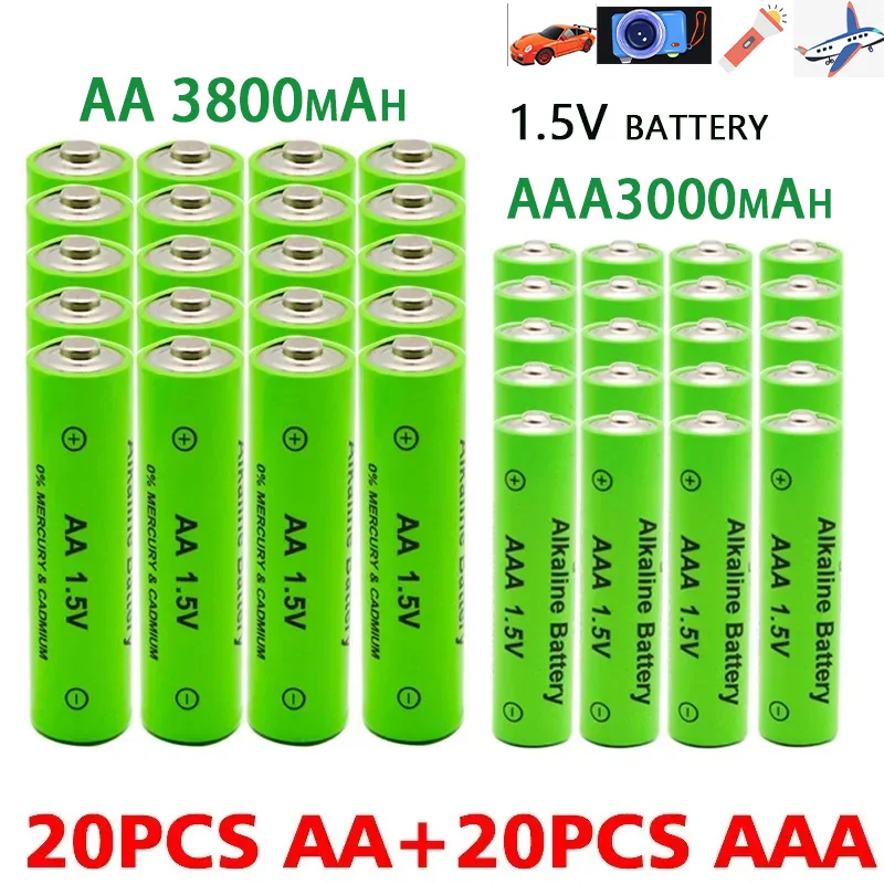 

AA + AAA Rechargeable batery AA1.5V3800mAh/1.5VAAA3000mah Alkaline Battery Flashlight Toy Watch MP3 Player Replace Ni-Mh Battery