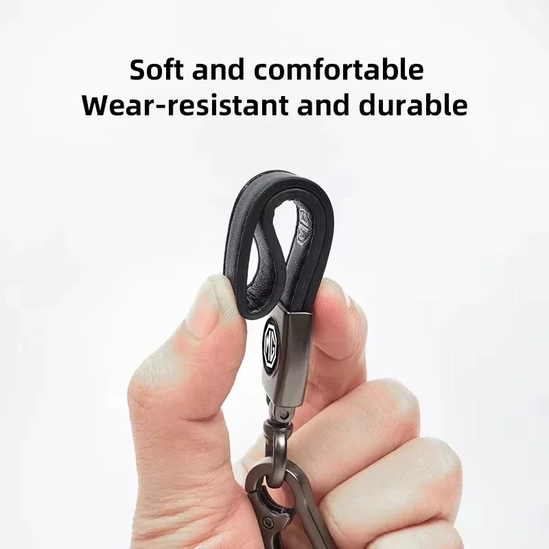 Morris Garages Cowhide Key Chain Gift Auto Accessory Fit MG ZS EV HS EHS PHEV MG3 MG4 MG5 MG6 MG7 GT ZR RX5 RX8 ONE Cyberster