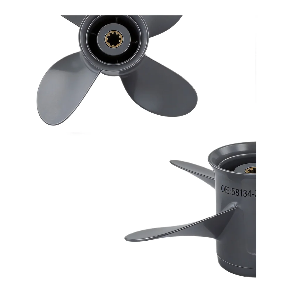 4 Blade Propeller Aluminum Boat Propeller For Boating 8 Tooth Configuration Improved Fuel Efficiency For Engines