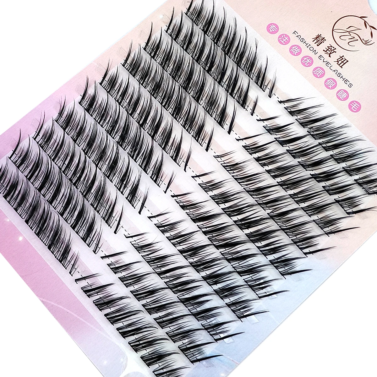 10Rows 3D Fluffy Single Cluster Eyelash Extension Segmented Natural Mink Fox Eye Effect makeup Lashes Individual False eyelashes