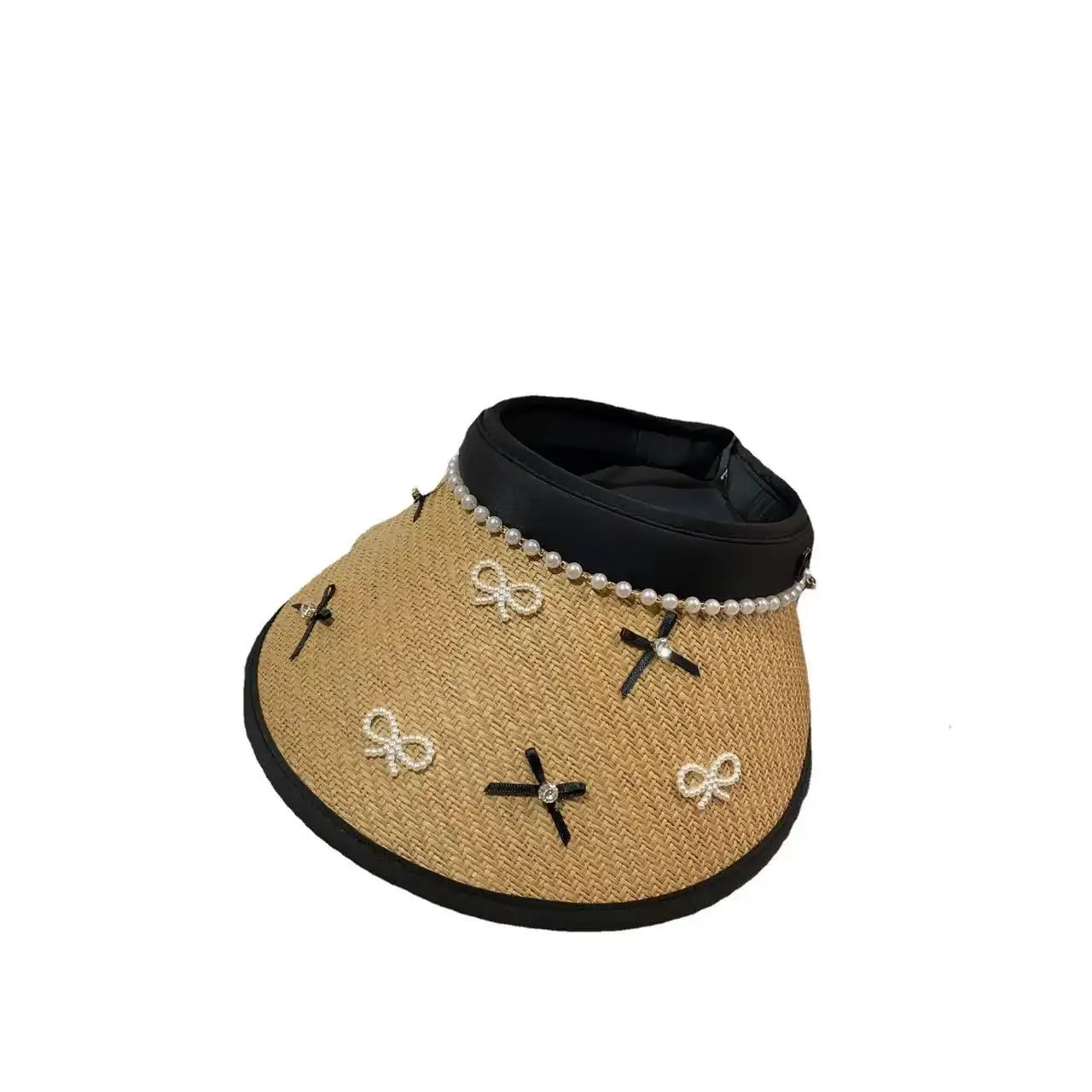New Fashion Summer Bowknot Empty Top Straw Hat For Women Trendy Travel Sunshade Sun Hats Holiday Beach Cruise Visor Cap