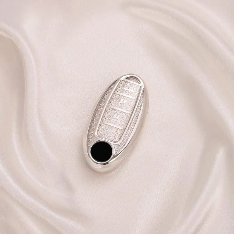 White Diamond Pattern TPU for Nissan Leaf Micra Qashqai J11 J10 X Trail T32 Versa Note Patrol Remote Car Key Case Cover Keychain - view 5