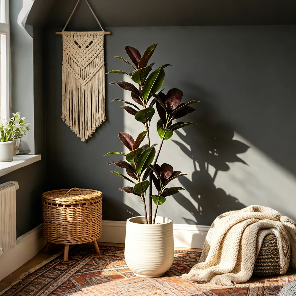 Sztuczne rośliny palmowe 85-12 – Rubber Plant Ficus recenzja i cena
