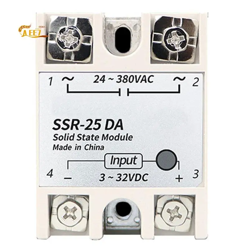 AEE7-1 Pcs Single-Phase Solid-State Relay SSR-40DA/25DA DC Control For AC Single-Phase Non-Contact